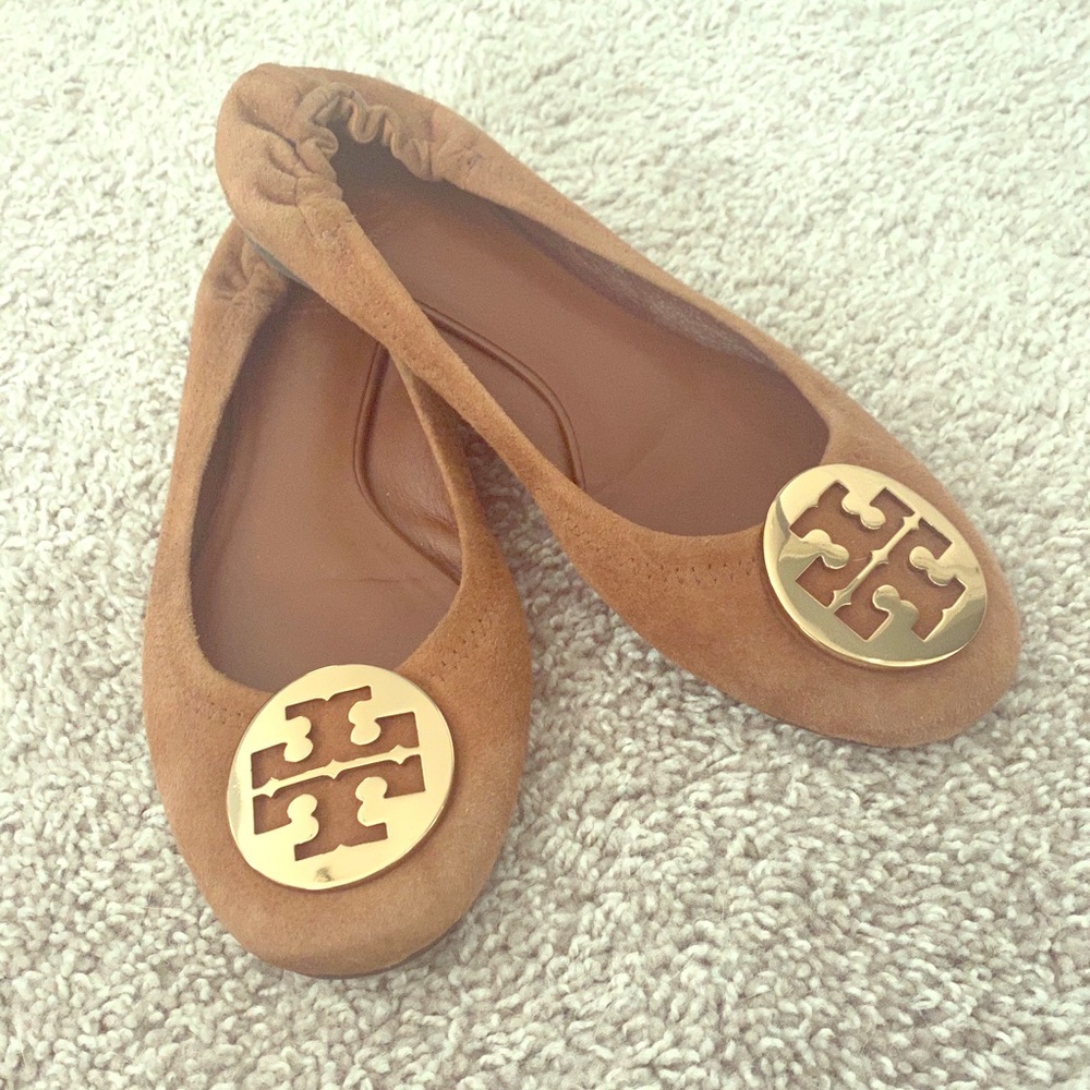 Tory Burch Suede Minnie Flats - Size 9